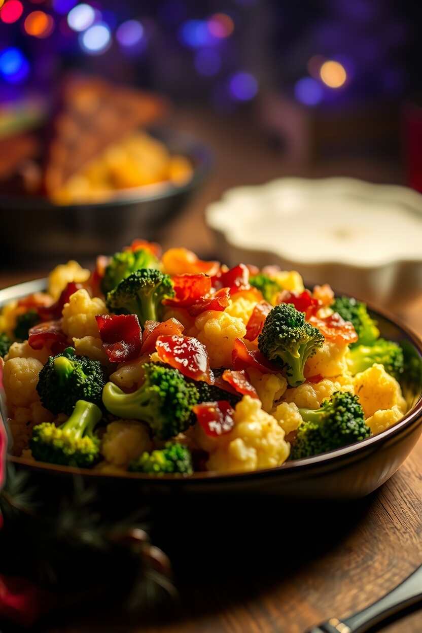 Cauliflower and Broccoli Casserole with Bacon 1