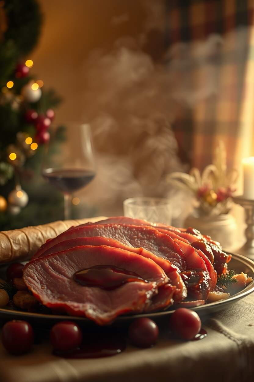 Cherry Bourbon Glazed Ham 1