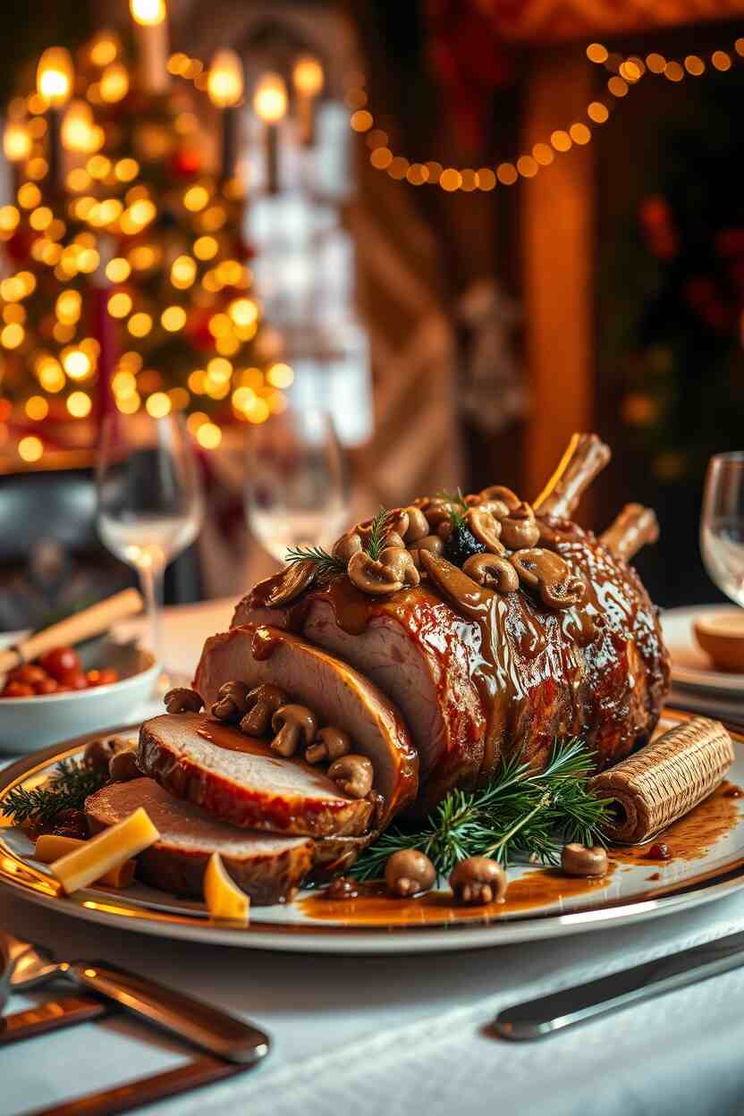 Crown Roast of Pork with Mushroom Dressing 1
