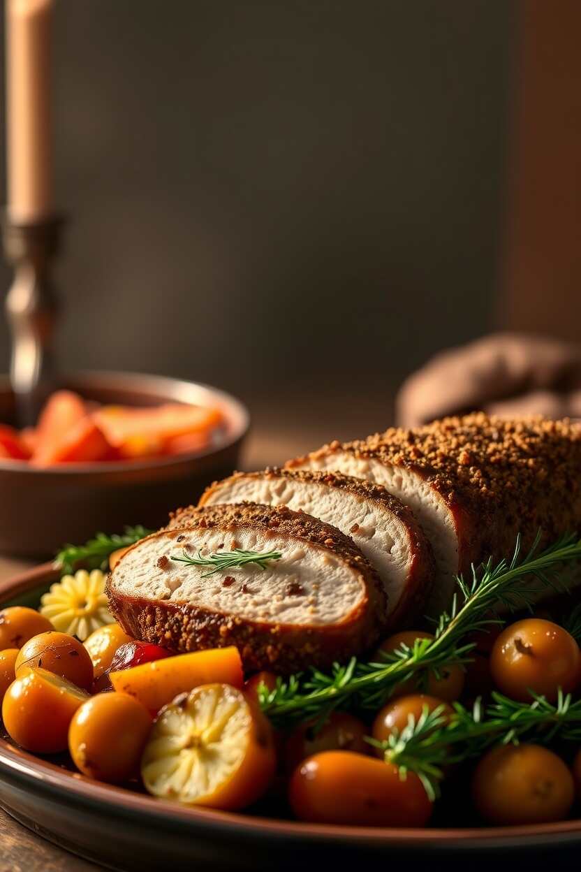 Fennel Crusted Roast Pork with Vegetables 1
