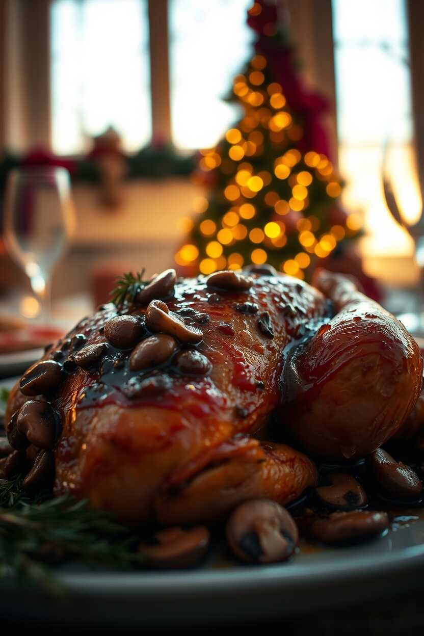 Roasted Chicken with Mushroom and Wine Sauce 1