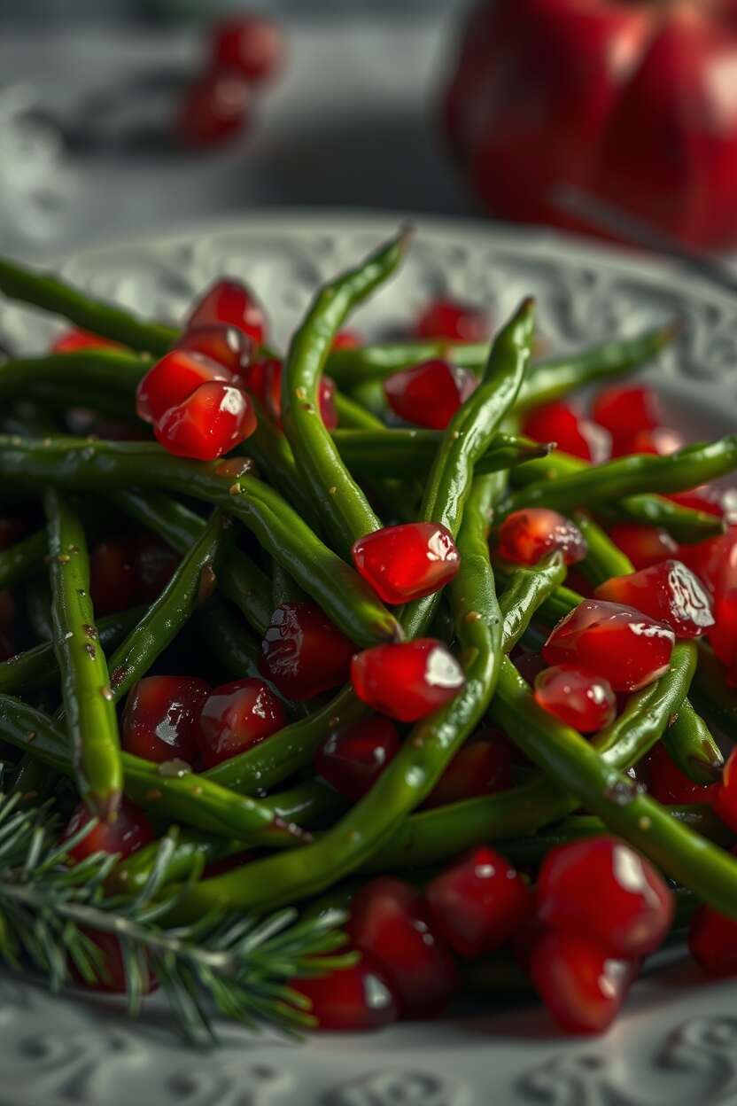 Sauteed Green Beans with Pomegranates 1