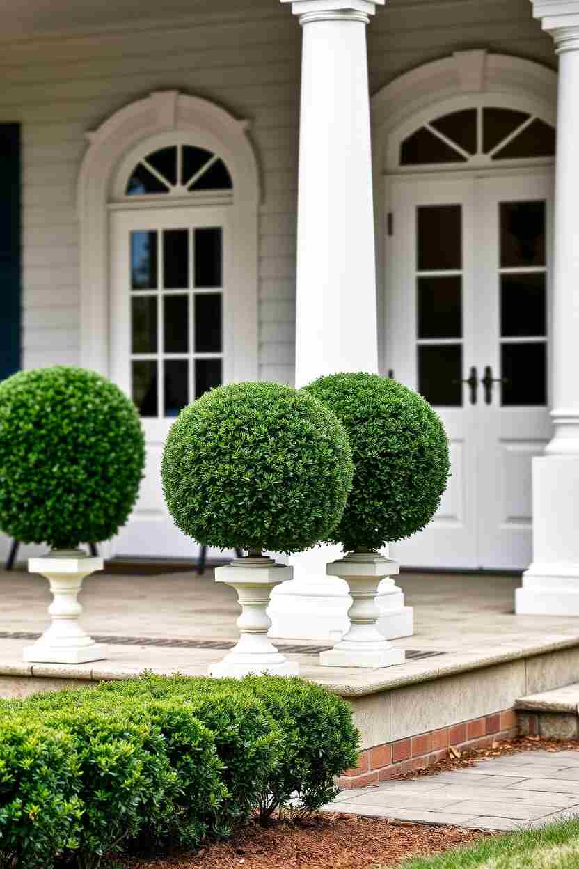 Double Boxwood Topiaries
