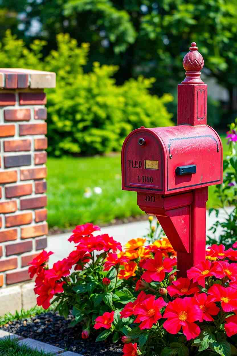 Brick Mailbox Garden 1