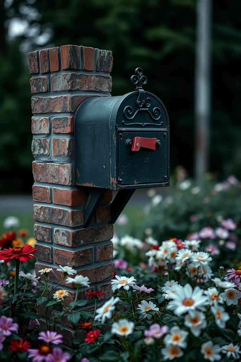 Brick Mailbox Garden