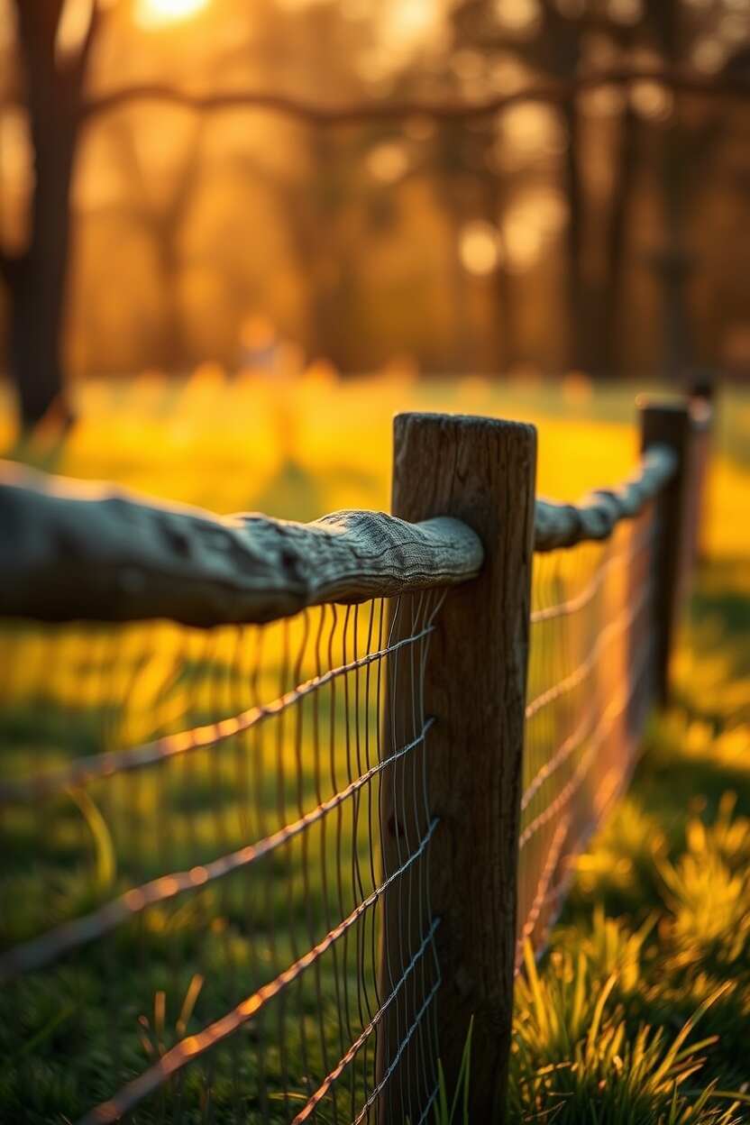 Split Rail Wood Fence with Wire 1